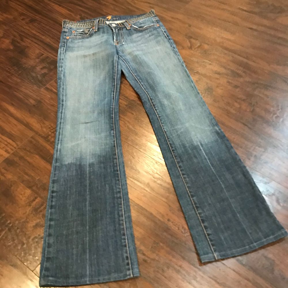 7 for all Mankind studded waist dojo bootcut jeans